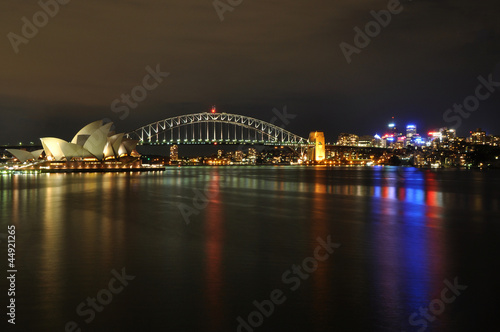 Plakat na papierze fotorealistycznym Sydney Harbour w nocy