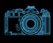DSLR SLR camera (3D xray blue transparent)