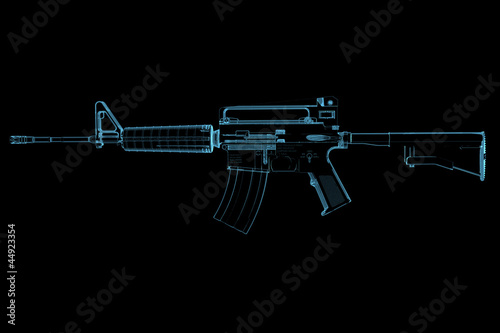 Board z aluminiowym obramowaniem Pistolet (3d xray niebieski przezroczysty)