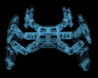 DIY hexapod robot (3D xray blue transparent)
