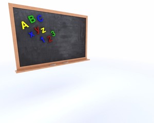 Canvas Print - Chalkboard with magnetic letters