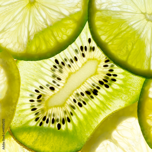 Fotoboard na płycie Mieszanka owoców (limonka, cytryna, kiwi)