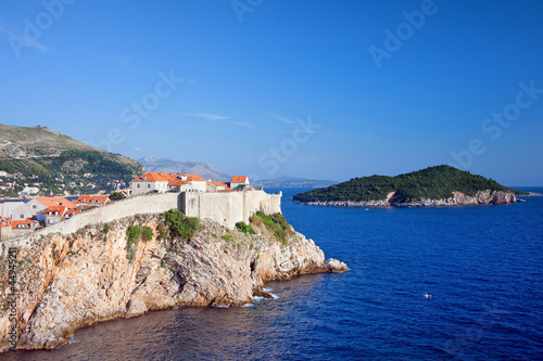 Plakat na papierze fotorealistycznym Wyspa dubrovnik i lokrum na Morzu Adriatyckim