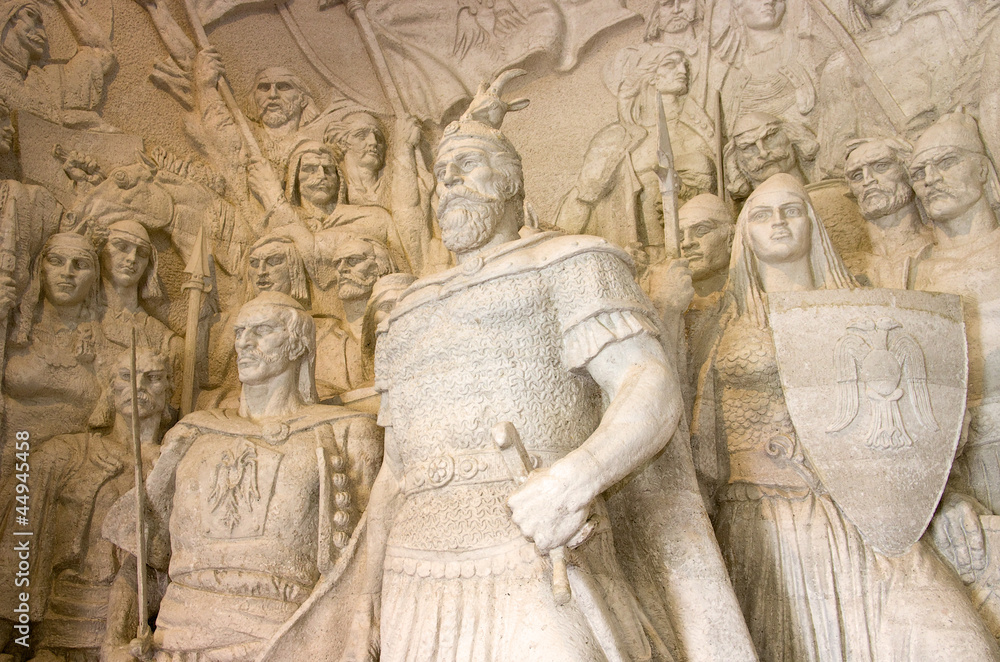 Obraz na płótnie Statue Of G. K. Skanderbeg, Kruja w salonie