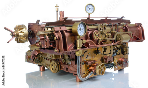 Obraz na płótnie canvas czteroczęściowy "tetraptyk" Mechanizm steampunkowy.