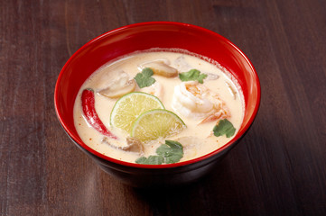 Canvas Print -  soup and shrimp in coconut water