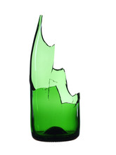 Broken Bottle Green Isolated On White Background