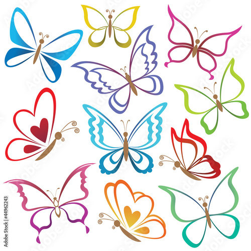 Fototapeta do kuchni Set abstract butterflies