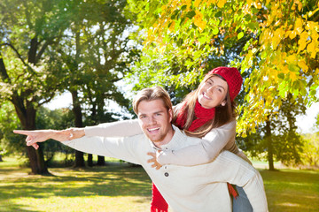 Sticker - pärchen im herbst