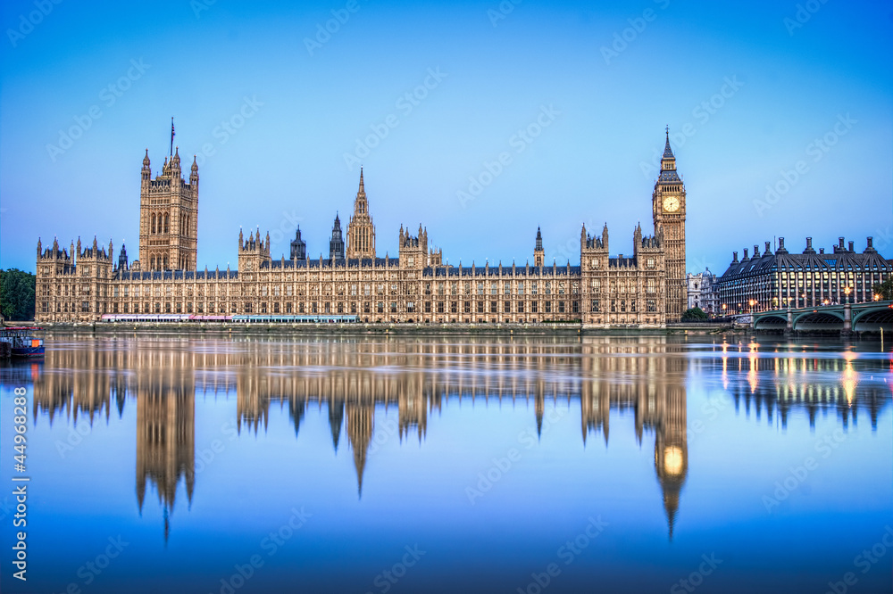 Hdr image of Houses of parliament - obrazy, fototapety, plakaty 
