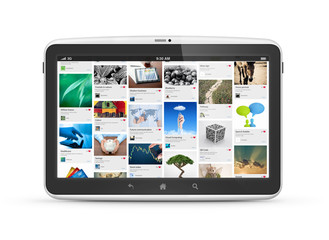 Aufkleber - Digital tablet with social media application interface