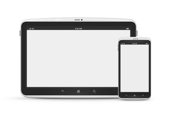 Aufkleber - Digital tablet with mobile smart phone isolated