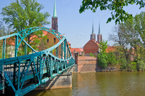 Nowoczesny obraz na płótnie Most na wyspę Tumską we Wrocławiu