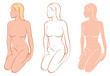 Vector Figure Drawings Isolated. Three Variations.