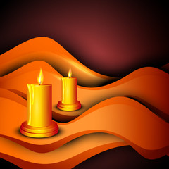 Sticker - Beautiful illuminating Diya background for Hindu community festi