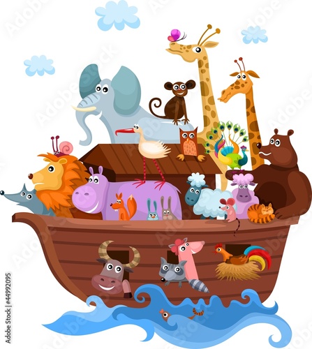 Naklejka ścienna Rysunkowa arka Noego