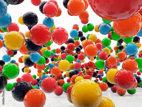 Naklejka - mata magnetyczna na lodówkę colored balls