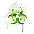 symbol of biological danger drawn with paint