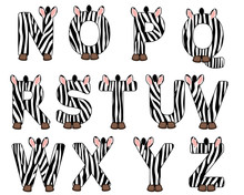 Zebra Alphabet Set From N To Z