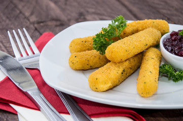 Wall Mural - Plate with Mozzarella Sticks