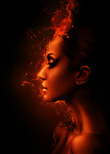 The Burning Woman Head Profile