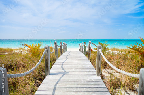 Foto-Leinwand mit Rahmen - Caribbean beach (von BlueOrange Studio)