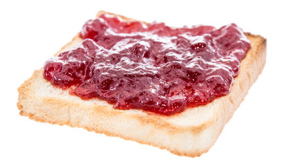 Wall Mural - Toast with jam isolated on white