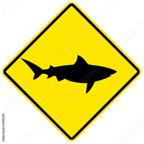 Sinal de perigo - tubarões Stock Illustration | Adobe Stock