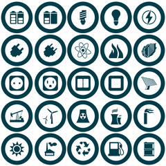 Sticker - Power and energy icon set