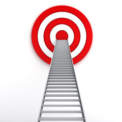 Aufkleber - Ladder to the center of the red target on white background