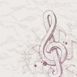 © sergo77 - Vector hand drawn treble clef and notes