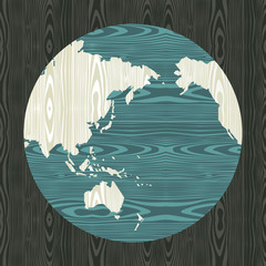 Poster - Wooden world shape concept