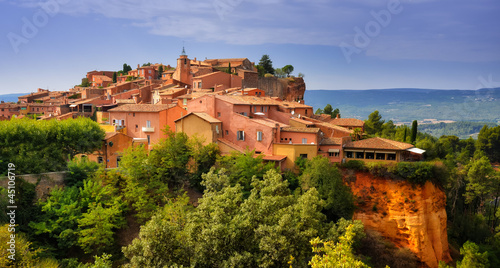 Tapeta ścienna Roussillon wieś zachód widok, Prowansja, Francja
