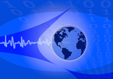 Pulse World On Blue Binary Numbers Background