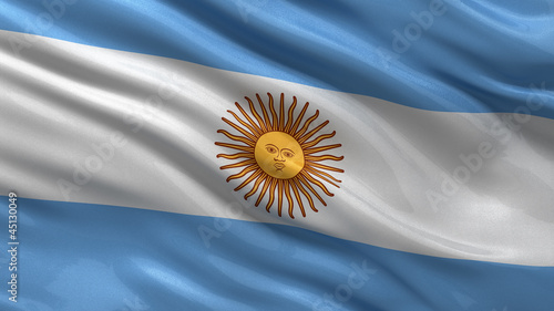 Board z aluminiowym obramowaniem Flaga Argentyny macha na wietrze