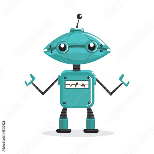 Plakat na zamówienie Cartoon robot, vector illustration