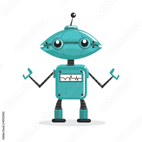 Naklejka - mata magnetyczna na lodówkę Cartoon robot, vector illustration