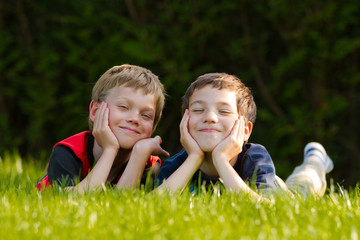 children in a meadow