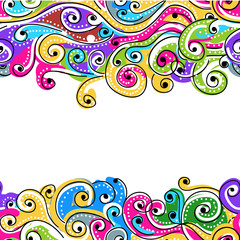 Aufkleber - Seamless wave hand drawn pattern for your design