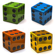 Set of dice with six on all sides, concept of luck