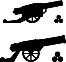 Silhouettes Of Guns With Kernels