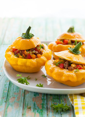 Sticker - stuffed pattypan squash