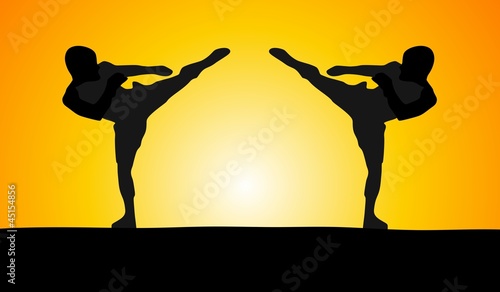 Fotoboard na płycie High kick - dwóch zawodników