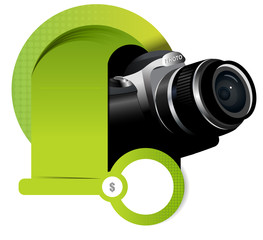 Poster - Vector background element with camera