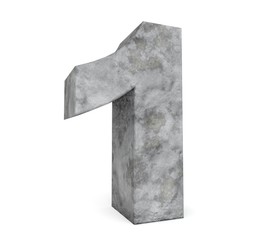 Wall Mural - stone number collection - number 1