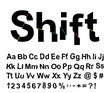 Abstract shift font. Vector illustration.