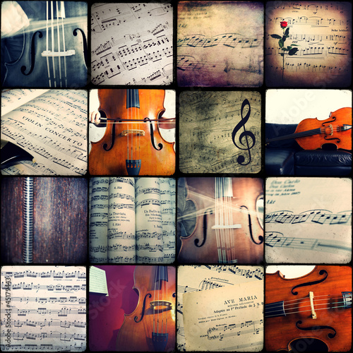 Naklejka na drzwi Collage - Music