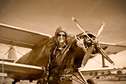 Fotoboard na płycie Portret pięknej pilotki