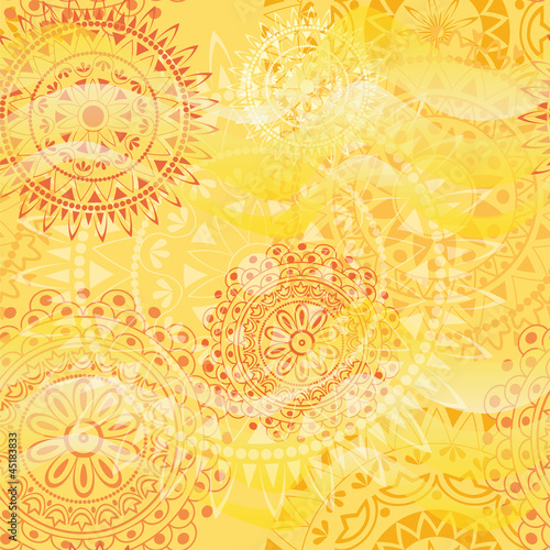 Fototapeta do kuchni Beautiful texture with mandalas in warm colors