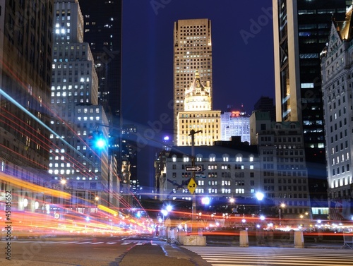 Plakat na papierze fotorealistycznym Scena ulica manhattan